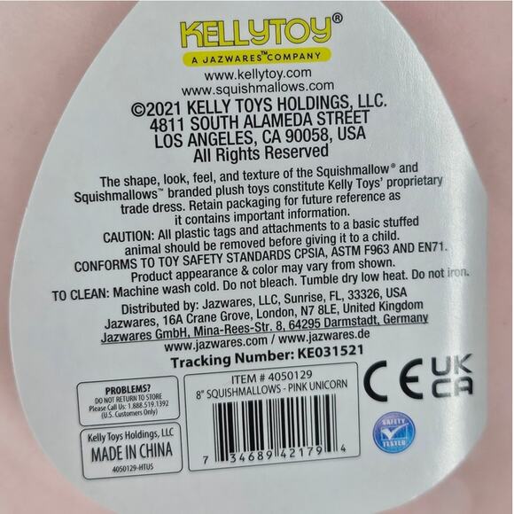 SQUISHMALLOWS ORIGINAL AMOR UNISEX PINK RAINBOW UNICORN PLUSH TOY ONE SIZE 2021 - Picture 10 of 10